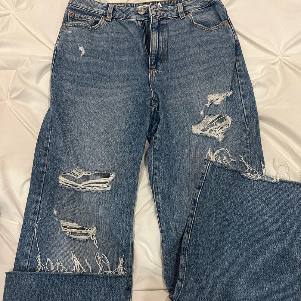 Garage wide leg medium wash jeans